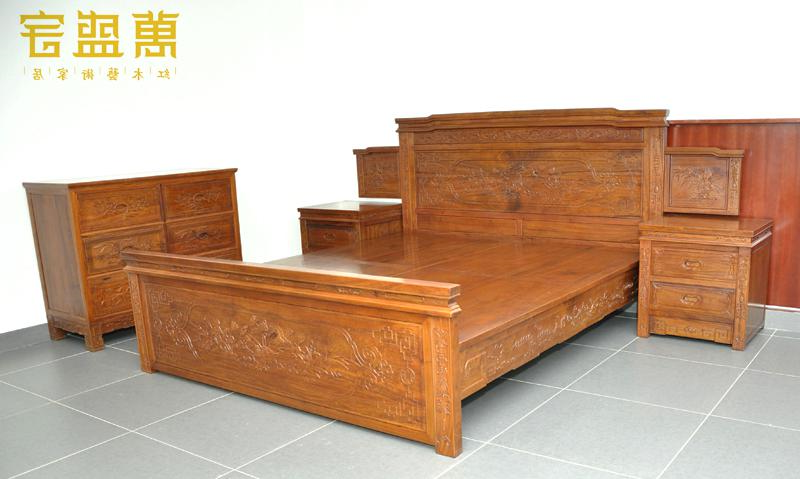 缅花荷花大床